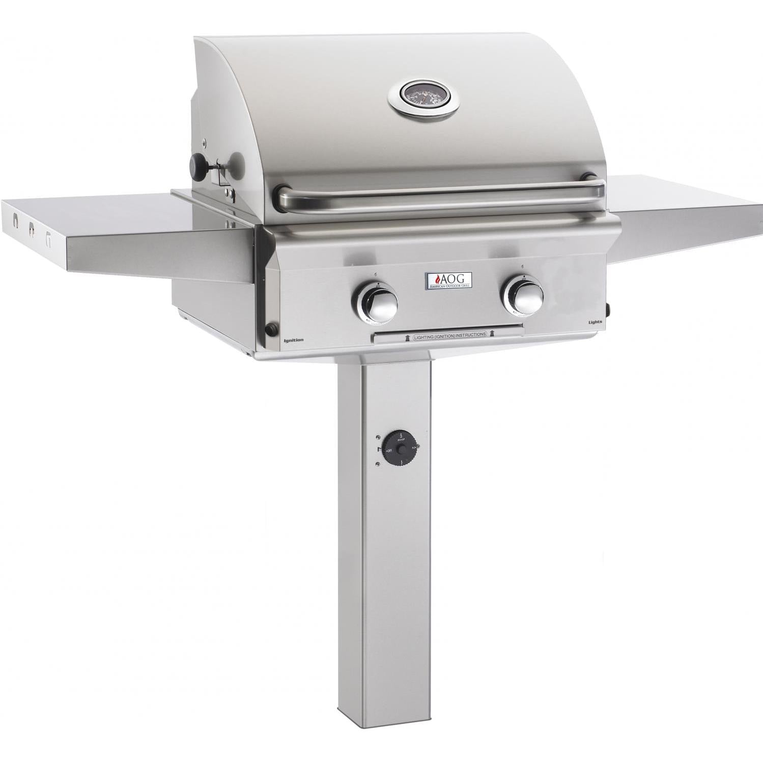 American Outdoor Grill L-Series 24-Inch 2-Burner Natural Gas Grill On In-Ground Post - 24NGL-00SP