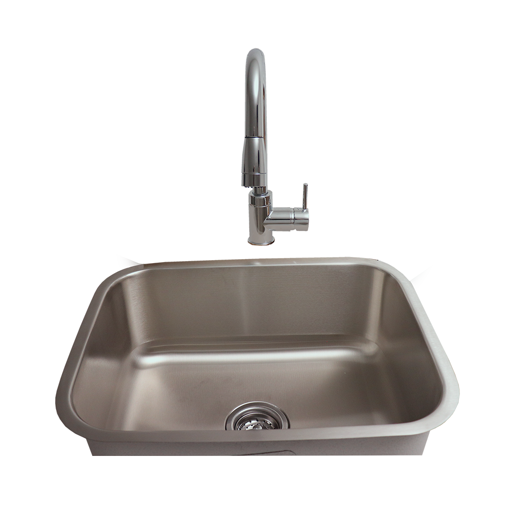 RCS 23 X 18 18-Gauge Single Bowl Stainless Steel Undermount Sink With Hot/Cold Faucet - RSNK2