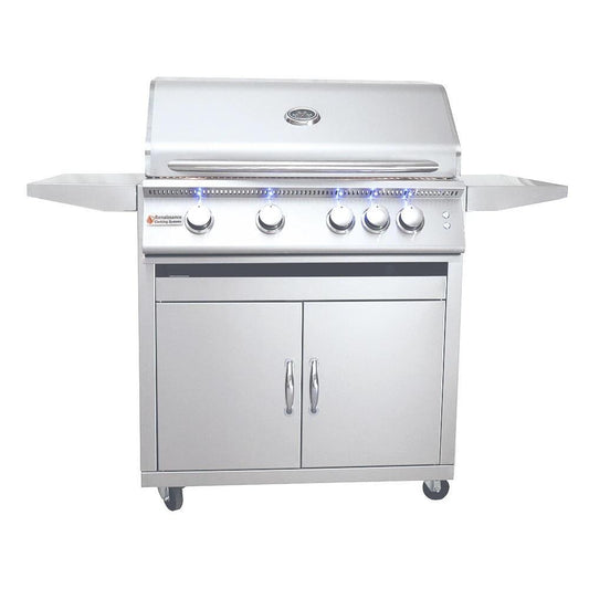 RCS Premier Series 32-Inch 4-Burner Natural Gas Grill With Rear Infrared Burner & Grill Lights - RJC32ALCK