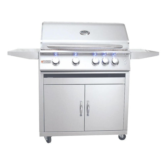 RCS Premier Series 32-Inch 4-Burner Propane Gas Grill With Rear Infrared Burner & Grill Lights - RJC32ALLPCK