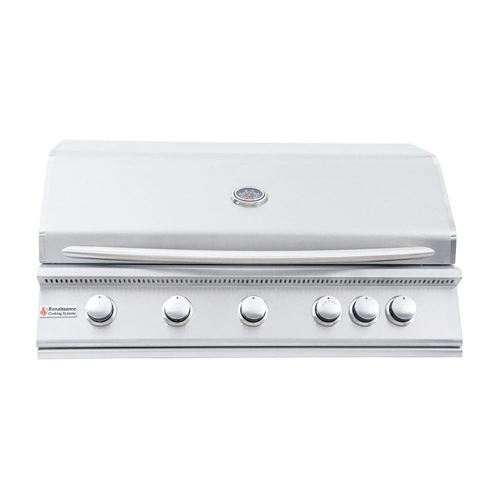 RCS Premier Series 40-Inch 5-Burner Built-In Natural Gas Grill With Rear Infrared Burner - RJC40A