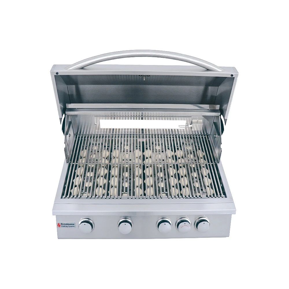 RCS Premier Series 32-Inch 4-Burner Built-In Natural Gas Grill With Rear Infrared Burner - RJC32A